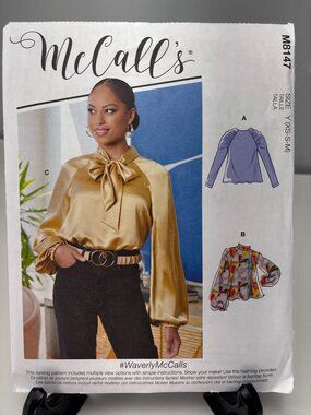 McCalls M8147 Shirt Sewing Pattern Multiple Styles Size XS-S-M Uncut